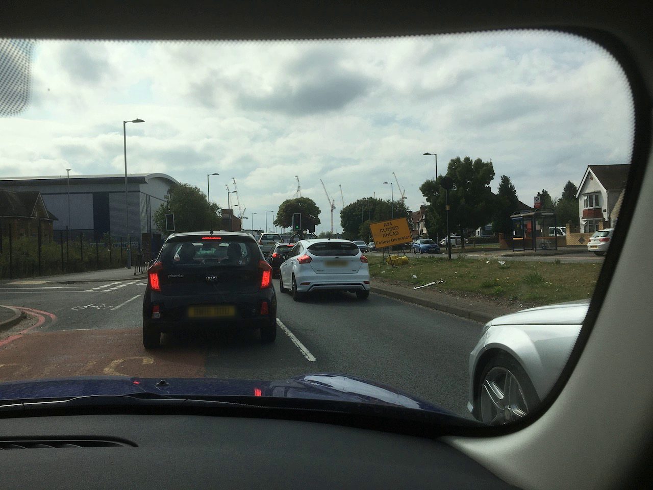 Traffic congestion on A34
